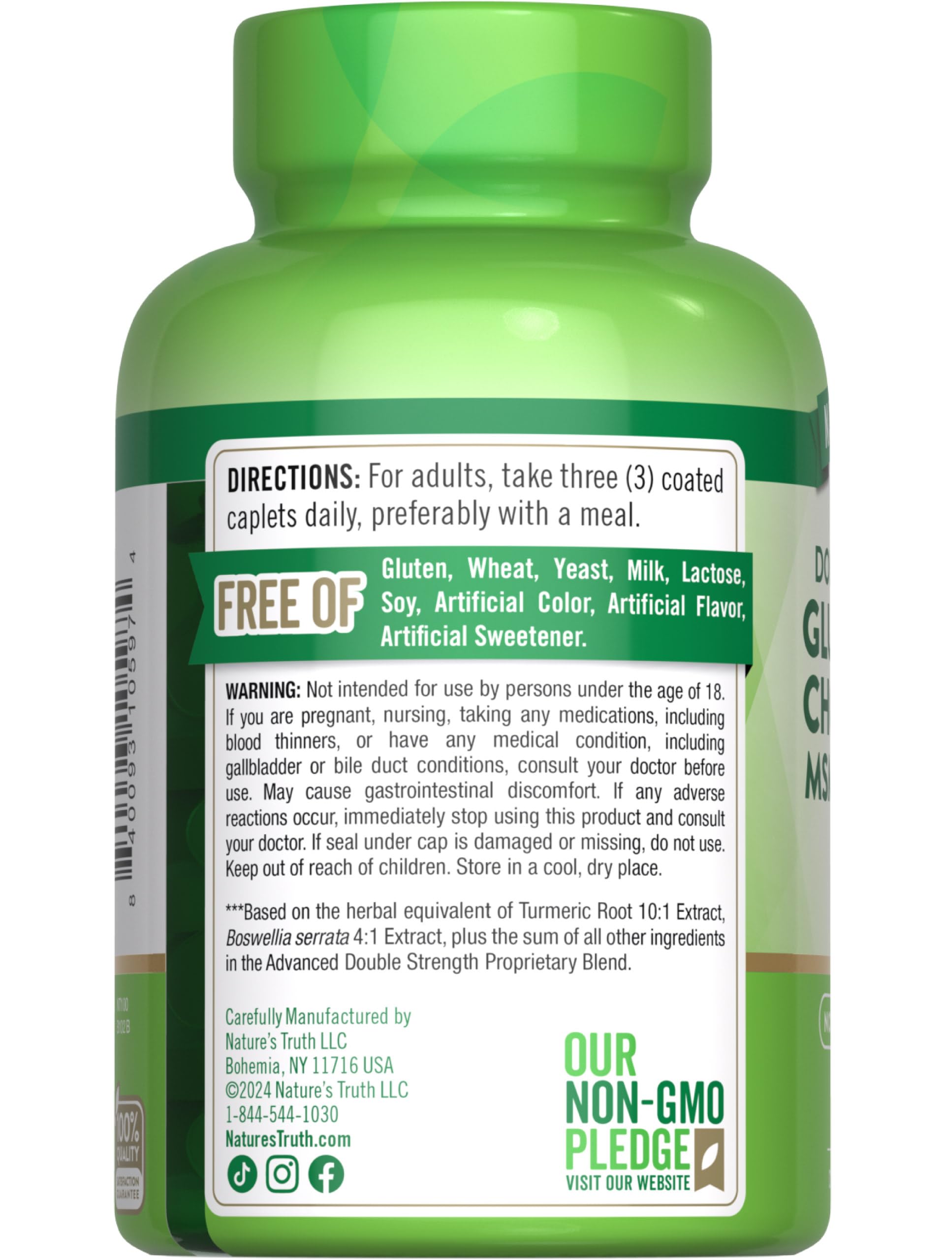 Foto 8 pulgar | Suplemento Nature's Truth De Glucosamina Condroitina Msm 90 Comprimidos - Venta Internacional.