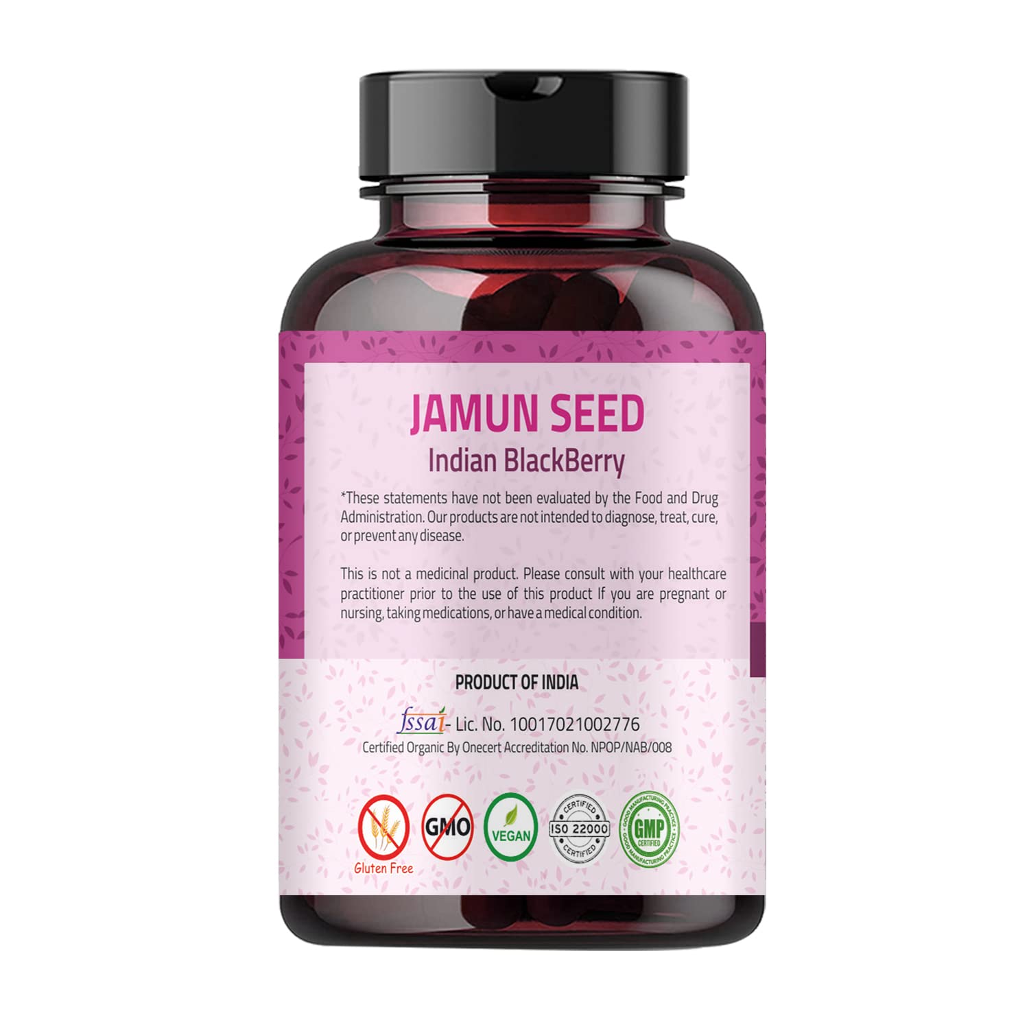 Foto 3 pulgar | Suplemento Ireya Ayurveda Jamun Seed 1000 Mg (120 Cápsulas) - Venta Internacional.