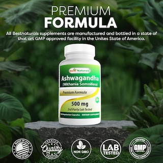 Foto 5 | Extracto De Ashwagandha Supplement Best Naturals 500 Mg X 120 Cápsulas - Venta Internacional.