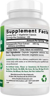 Foto 6 | Extracto De Ashwagandha Supplement Best Naturals 500 Mg X 120 Cápsulas - Venta Internacional.
