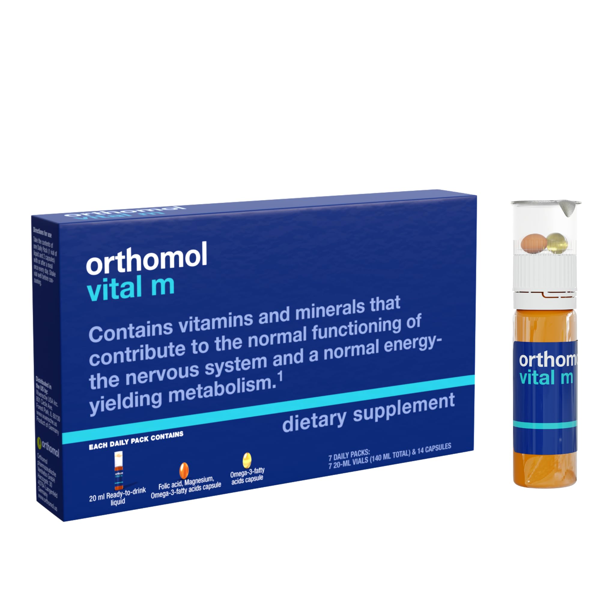 Foto 2 pulgar | Suplemento Multivitamínico Orthomol Vital M Para Hombre, Suministro De 7 Días - Venta Internacional.