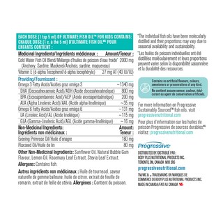 Foto 2 | Suplemento De Aceite De Pescado Progressive Ultimate Kids 200 Ml - Venta Internacional.