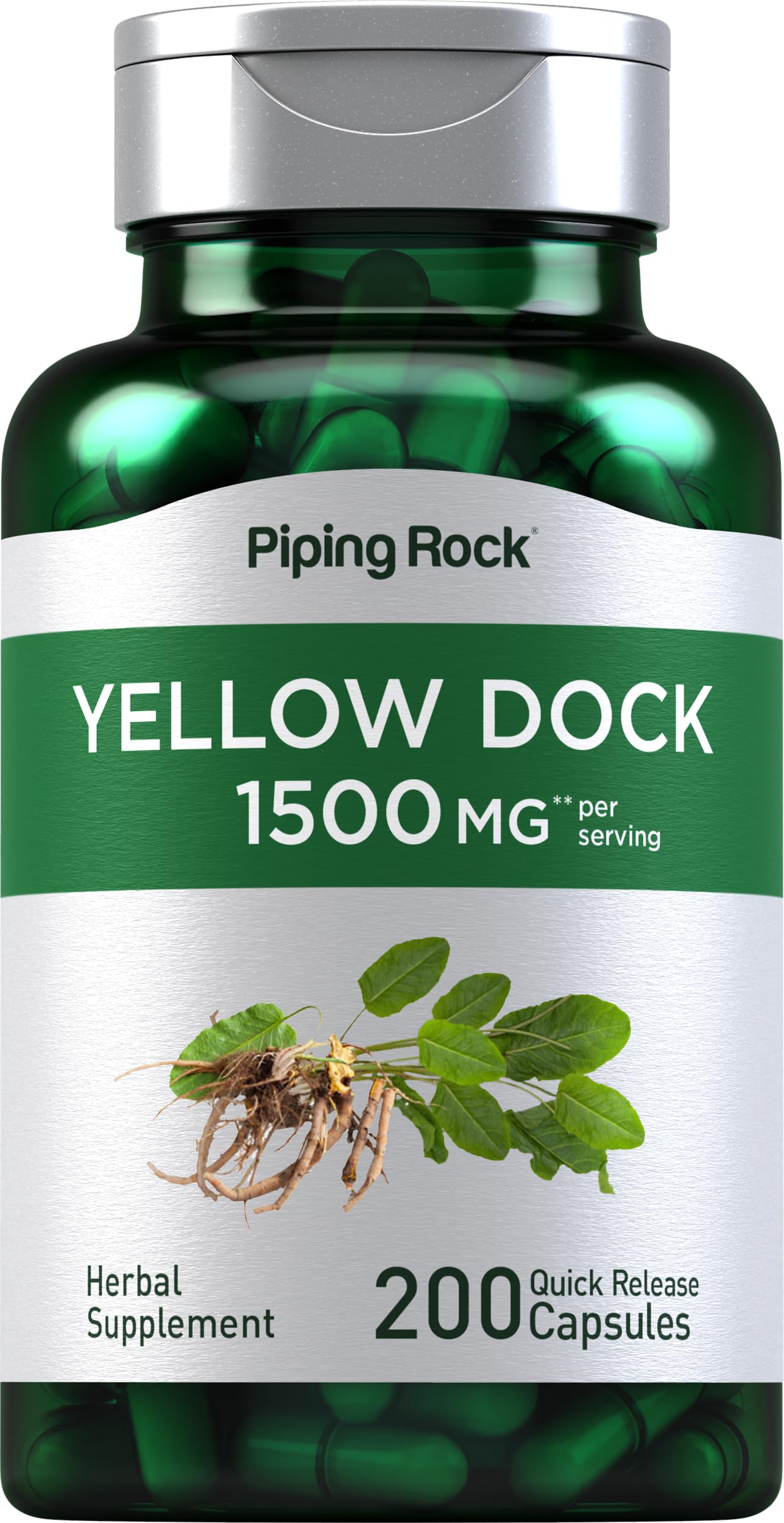 Foto 2 pulgar | Suplemento Piping Rock Yellow Dock Root 1500 Mg 200 Cápsulas - Venta Internacional.