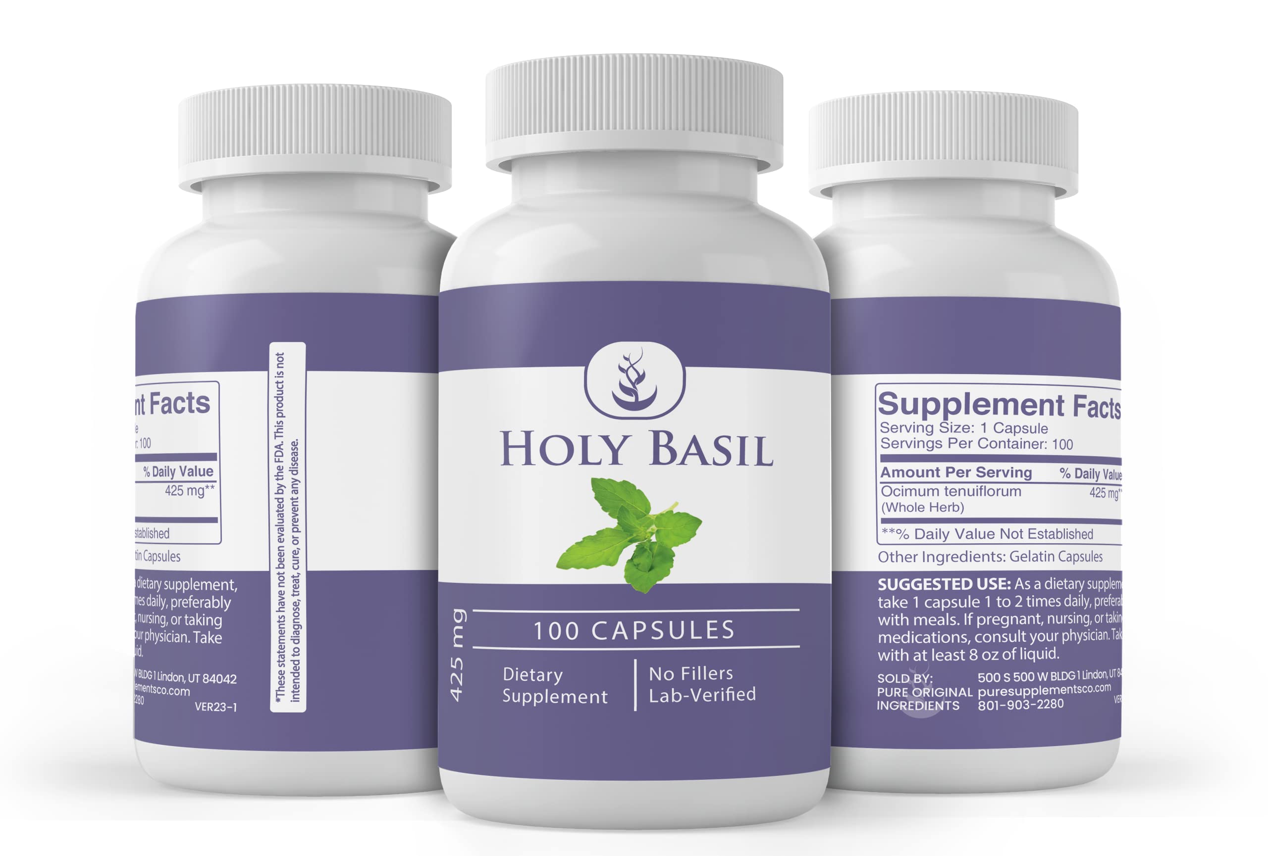 Foto 4 | Suplemento Herbal Con Ingredientes Originales Puros Y Albahaca Santa, 100 Cápsulas - Venta Internacional.