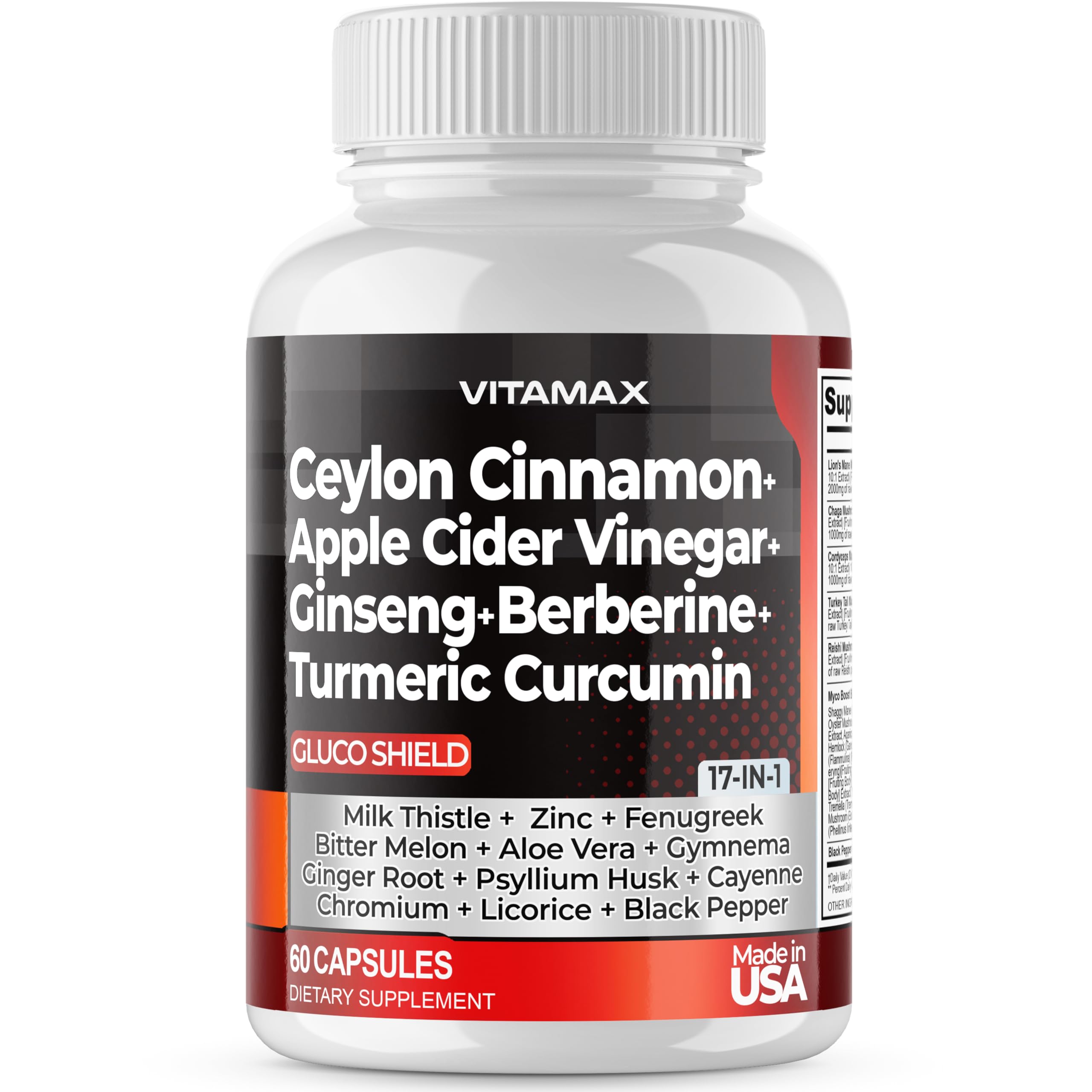 Suplemento Vitamax Gluco Health Support 60 Cápsulas - Venta Internacional.