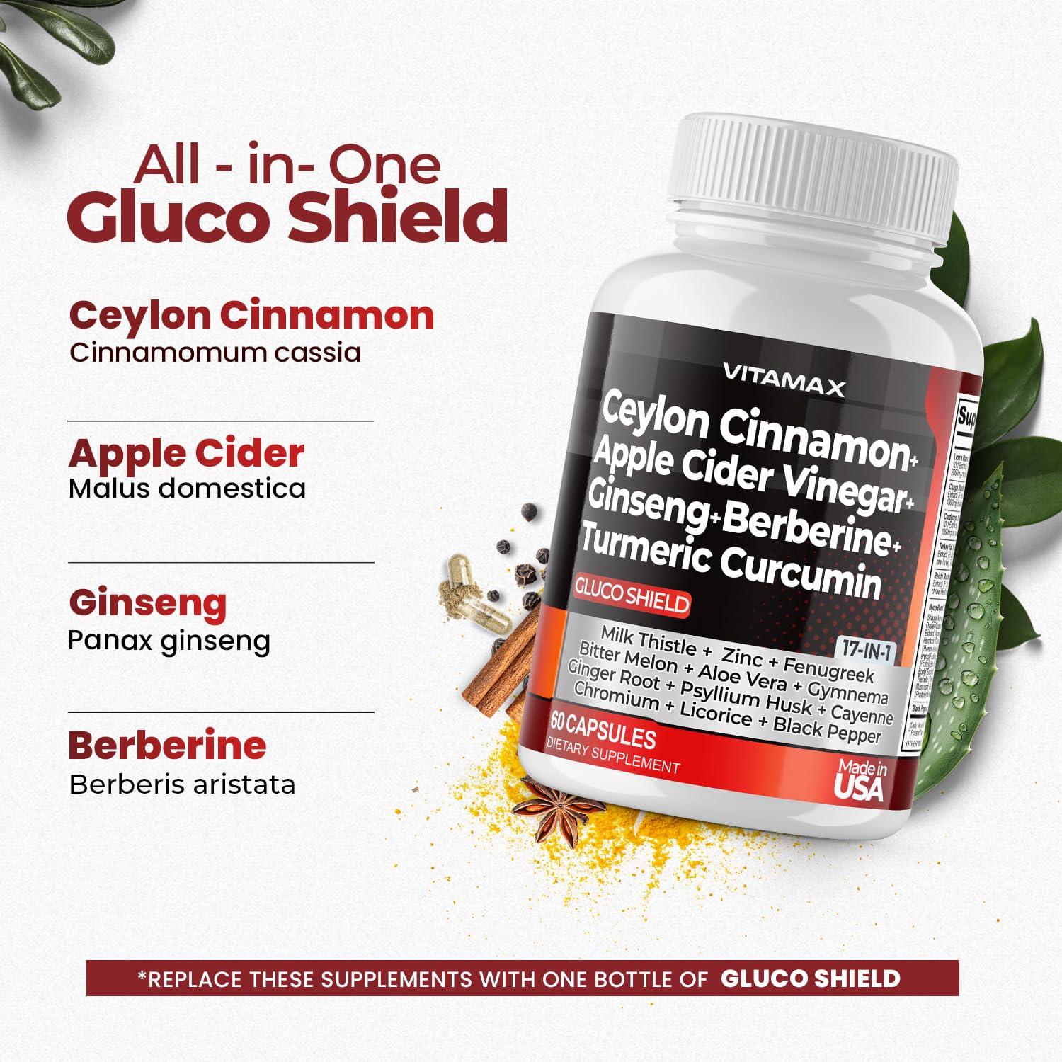 Foto 2 | Suplemento Vitamax Gluco Health Support 60 Cápsulas - Venta Internacional.