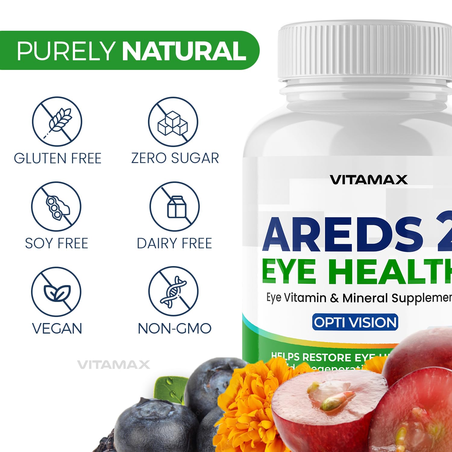 Foto 8 pulgar | Vitaminas Para Ojos Vitamax Areds 2, Luteína, Zeaxantina, Arándano, 120 Unidades - Venta Internacional.