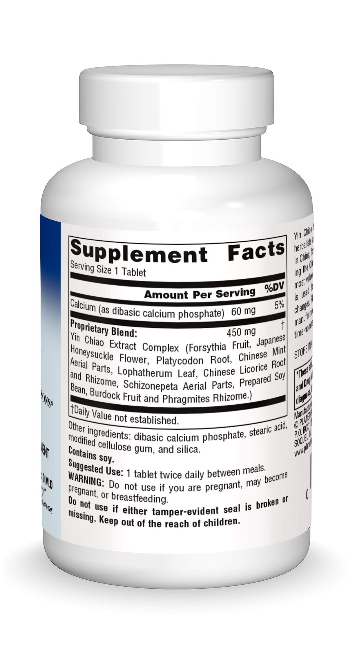 Foto 4 pulgar | Suplemento Planetary Herbals Yin Chiao Classic 450 Mg 60 Comprimidos - Venta Internacional.