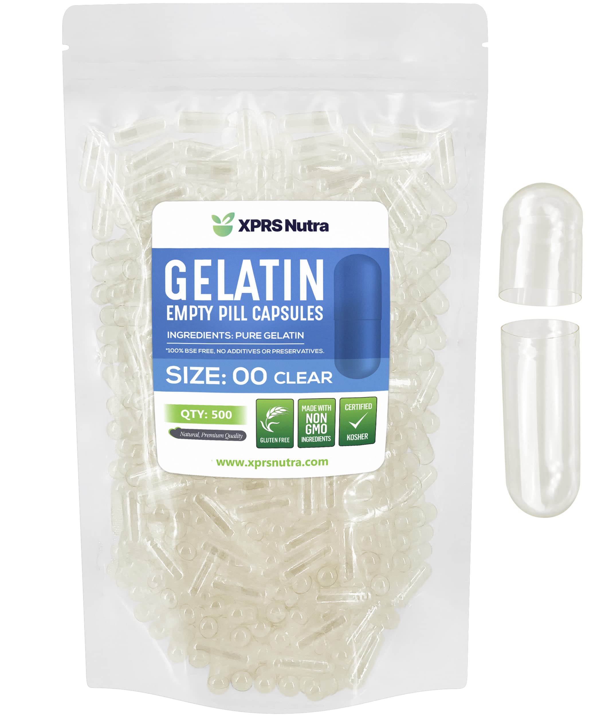Cápsulas Vacías Xprs Nutra Tamaño 00 - 500 Cápsulas De Gelatina - Venta Internacional.
