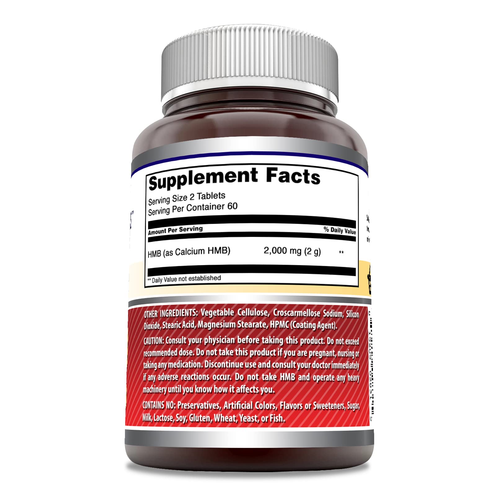 Foto 3 | Suplemento Amazing Formulas Hmb (beta-hidroxi Beta-metilbutirato) 2000 Mg 120 Comprimidos - Venta Internacional.
