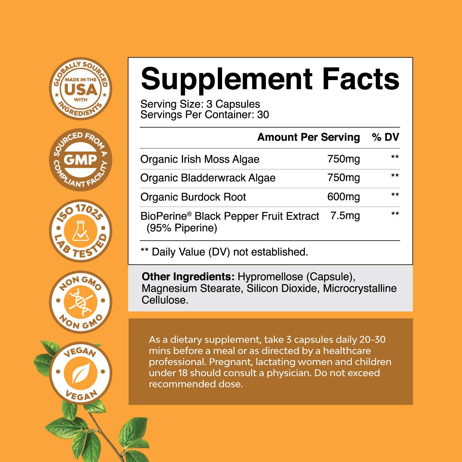 Foto 3 pulgar | Suplemento Natures Craft Organic Irish Sea Moss, 2100 Mg - Venta Internacional.