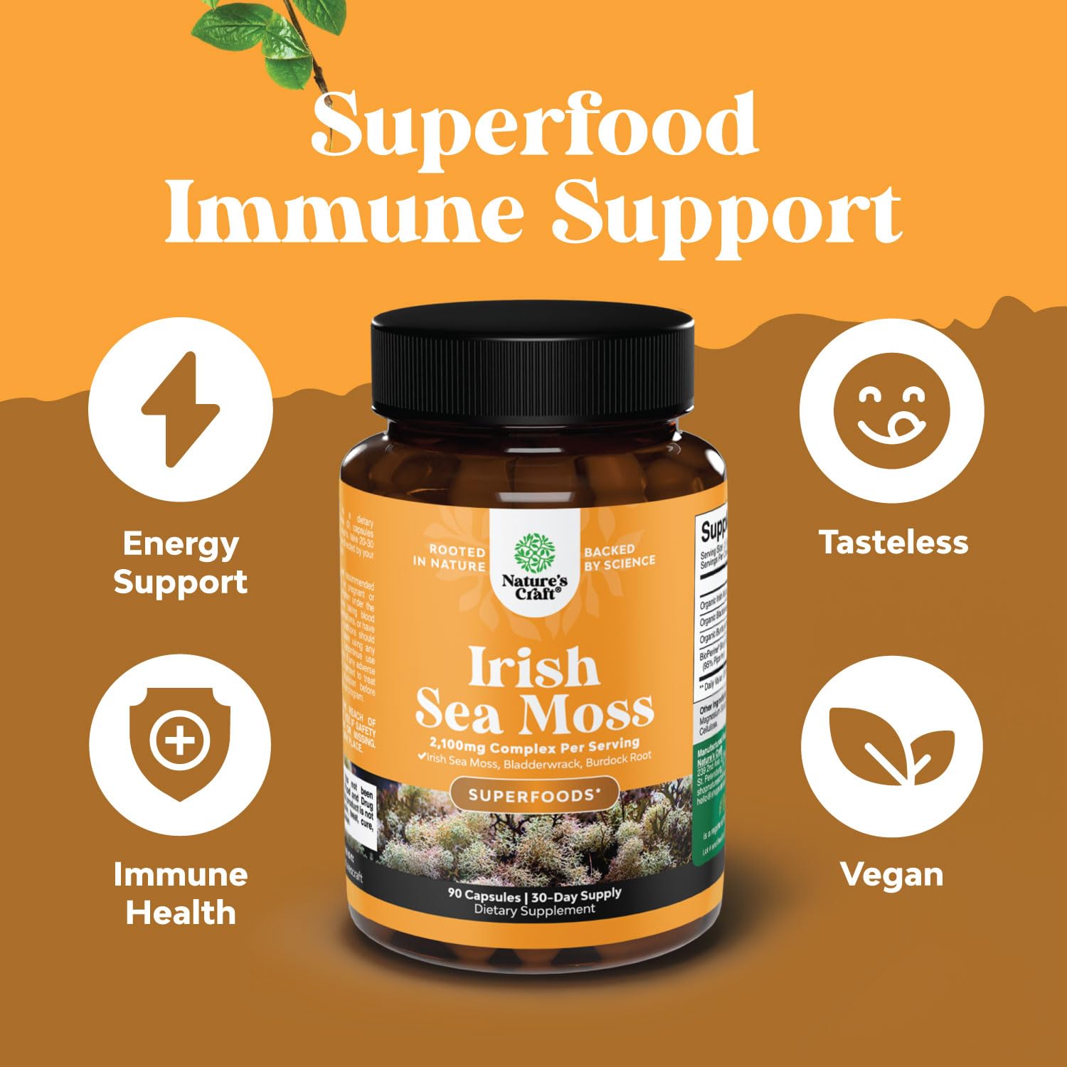 Foto 4 pulgar | Suplemento Natures Craft Organic Irish Sea Moss, 2100 Mg - Venta Internacional.