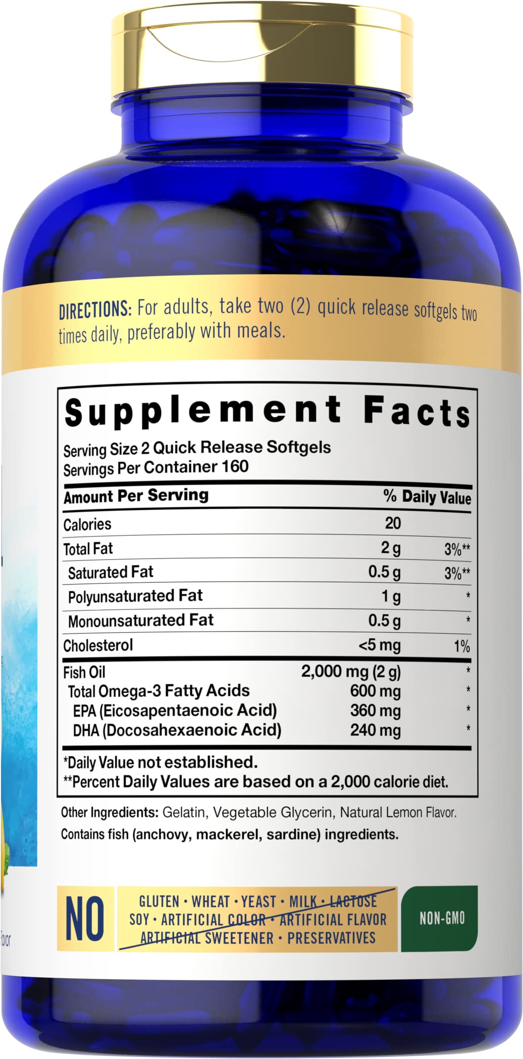 Foto 3 pulgar | Suplementos De Aceite De Pescado Carlyle 2000 Mg 320 Cápsulas Blandas Omega-3 - Venta Internacional.