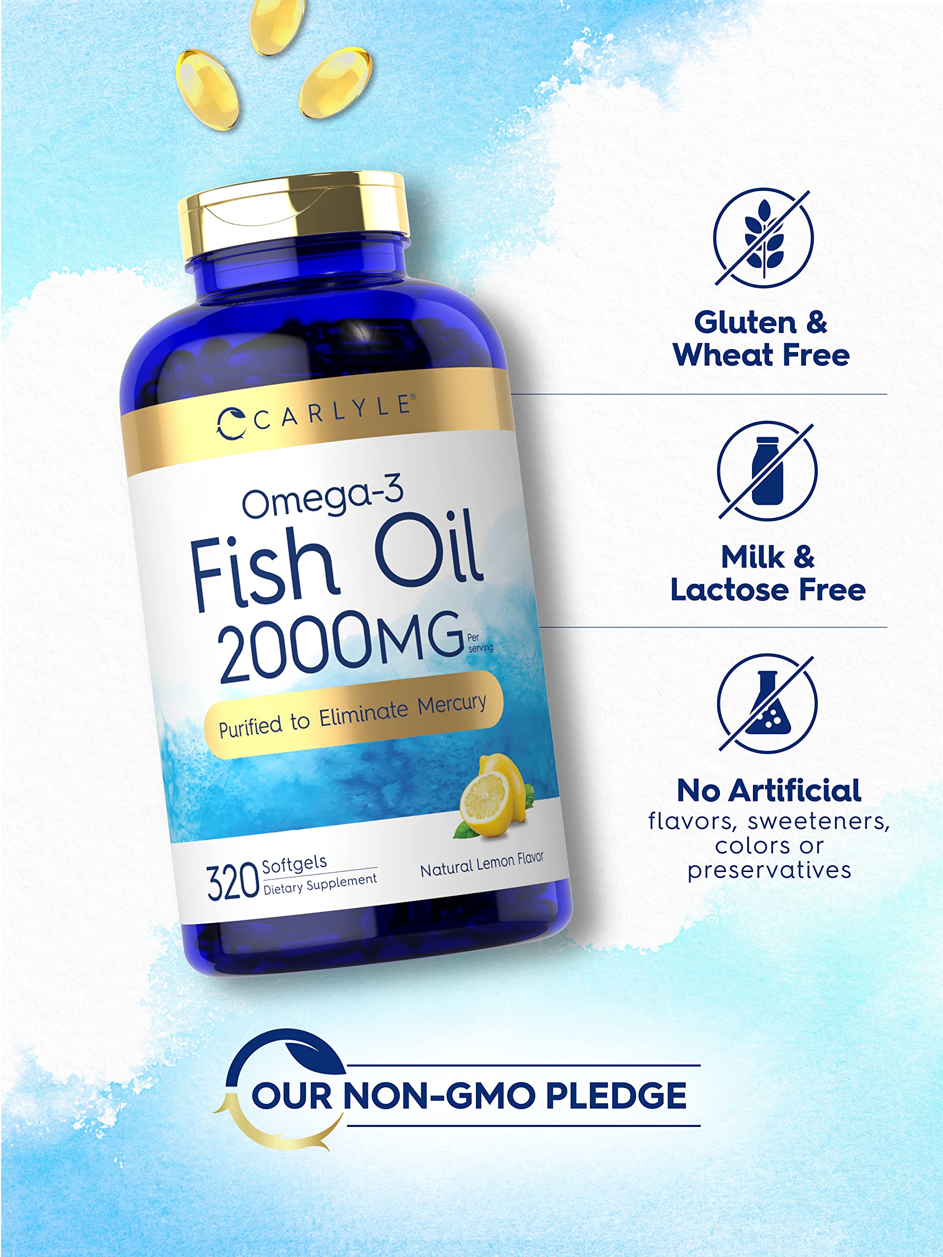 Foto 5 pulgar | Suplementos De Aceite De Pescado Carlyle 2000 Mg 320 Cápsulas Blandas Omega-3 - Venta Internacional.