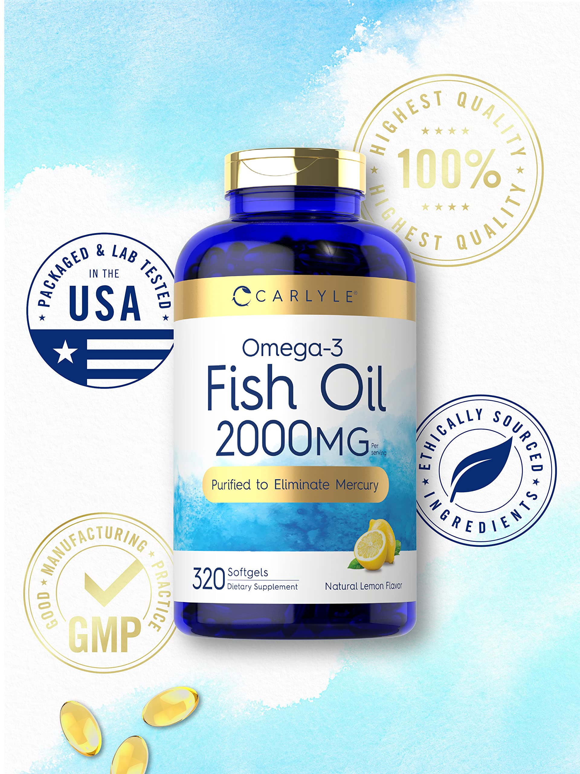 Foto 6 pulgar | Suplementos De Aceite De Pescado Carlyle 2000 Mg 320 Cápsulas Blandas Omega-3 - Venta Internacional.