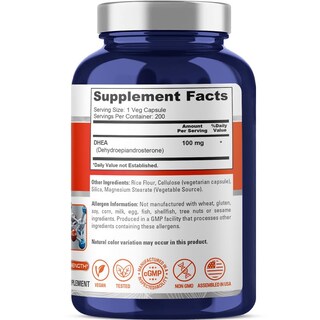 Foto 3 | Suplemento Nusapure Dhea 100 Mg 200 Cápsulas Vegetarianas - Venta Internacional.