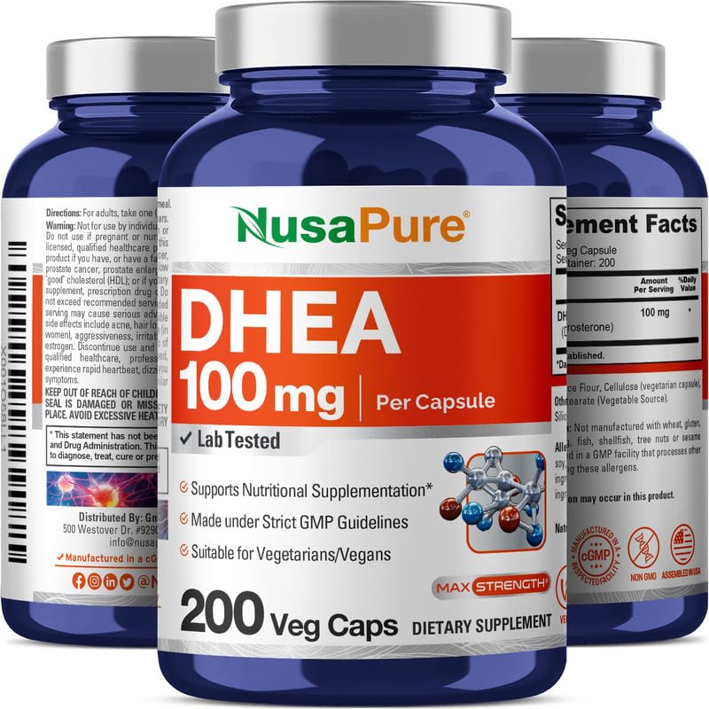 Foto 5 pulgar | Suplemento Nusapure Dhea 100 Mg 200 Cápsulas Vegetarianas - Venta Internacional.