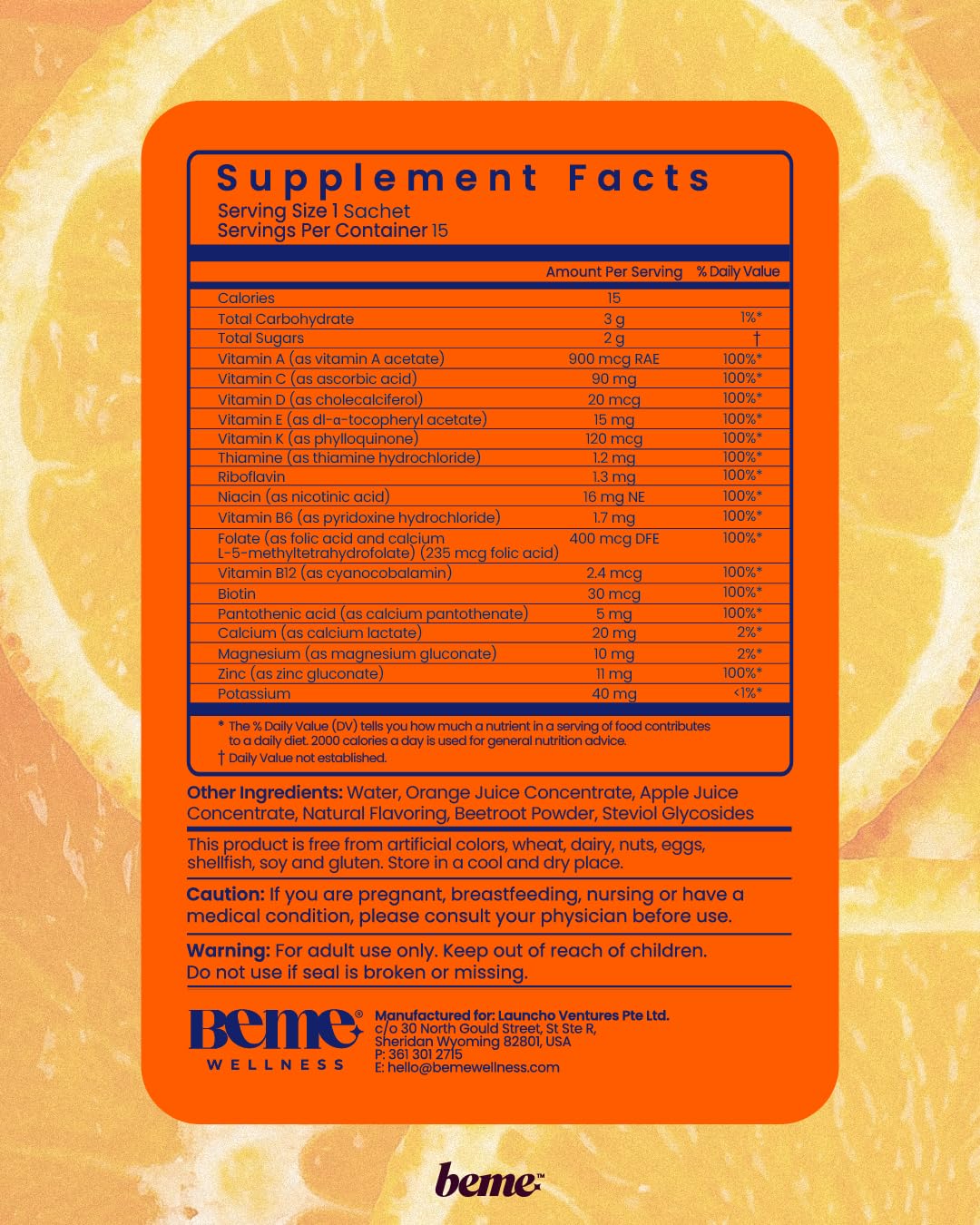 Foto 6 | Multivitamínico Líquido Beme Be Vitalized Women 30 Sobres - Venta Internacional.
