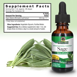 Foto 3 | Suplemento Nature's Answer Sage Leaf, 30 Ml, Sin Alcohol - Venta Internacional.