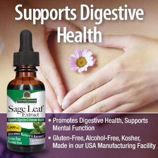 Foto 4 | Suplemento Nature's Answer Sage Leaf, 30 Ml, Sin Alcohol - Venta Internacional.