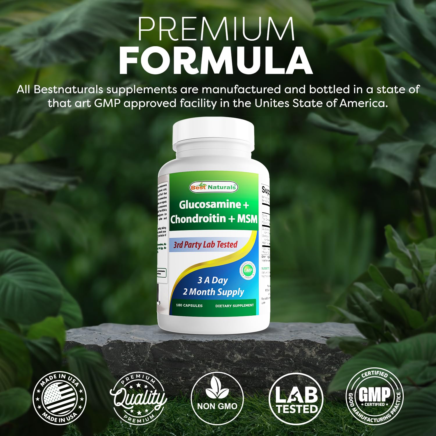 Foto 6 pulgar | Suplementos Best Naturals: Glucosamina, Condroitina, Msm, 2600 Mg - Venta Internacional.