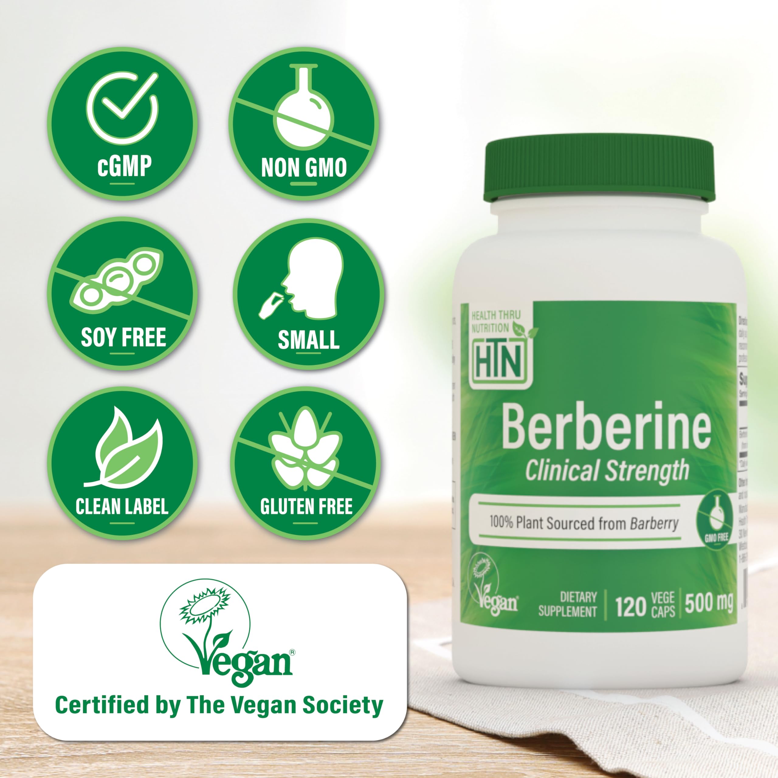 Foto 4 pulgar | Suplemento Health Thru Nutrition Berberina Hcl 500 Mg 120 Porciones - Venta Internacional.