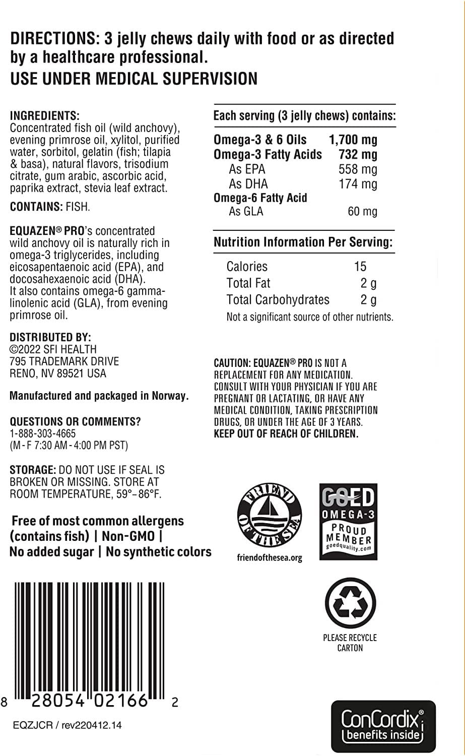 Foto 7 pulgar | Suplemento Equazen Pro, Aceite De Pescado, Apoyo Cerebral, 45 Caramelos Masticables - Venta Internacional.