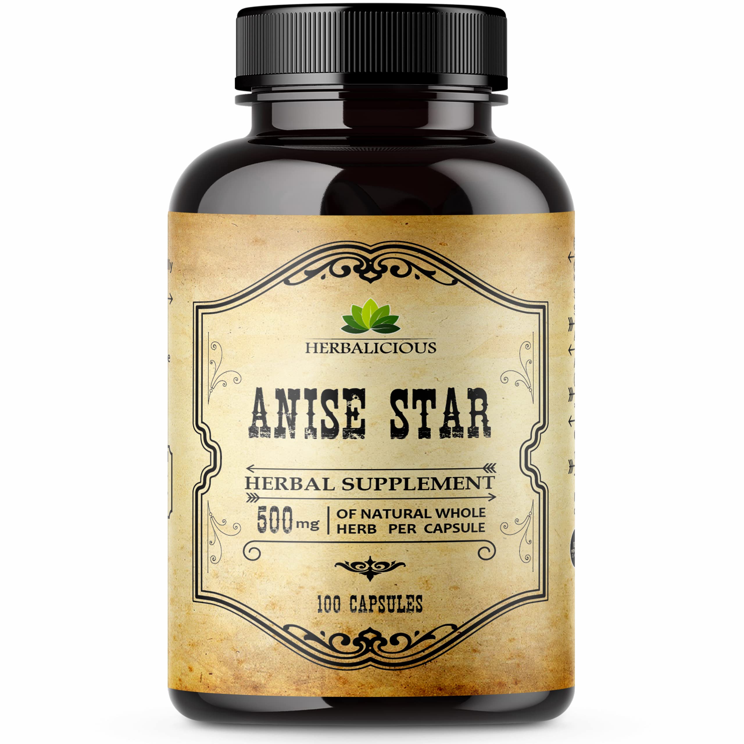 Foto 2 pulgar | Suplemento Dietético Herbalicious Star Anise 1000 Mg 100 Cápsulas - Venta Internacional.