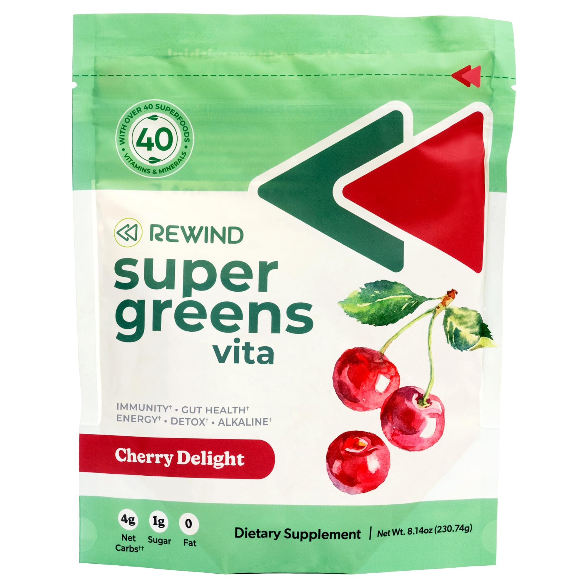 Foto 1 | Super Greens Powder Rewind Greens Sabor Cherry Delight - Venta Internacional.