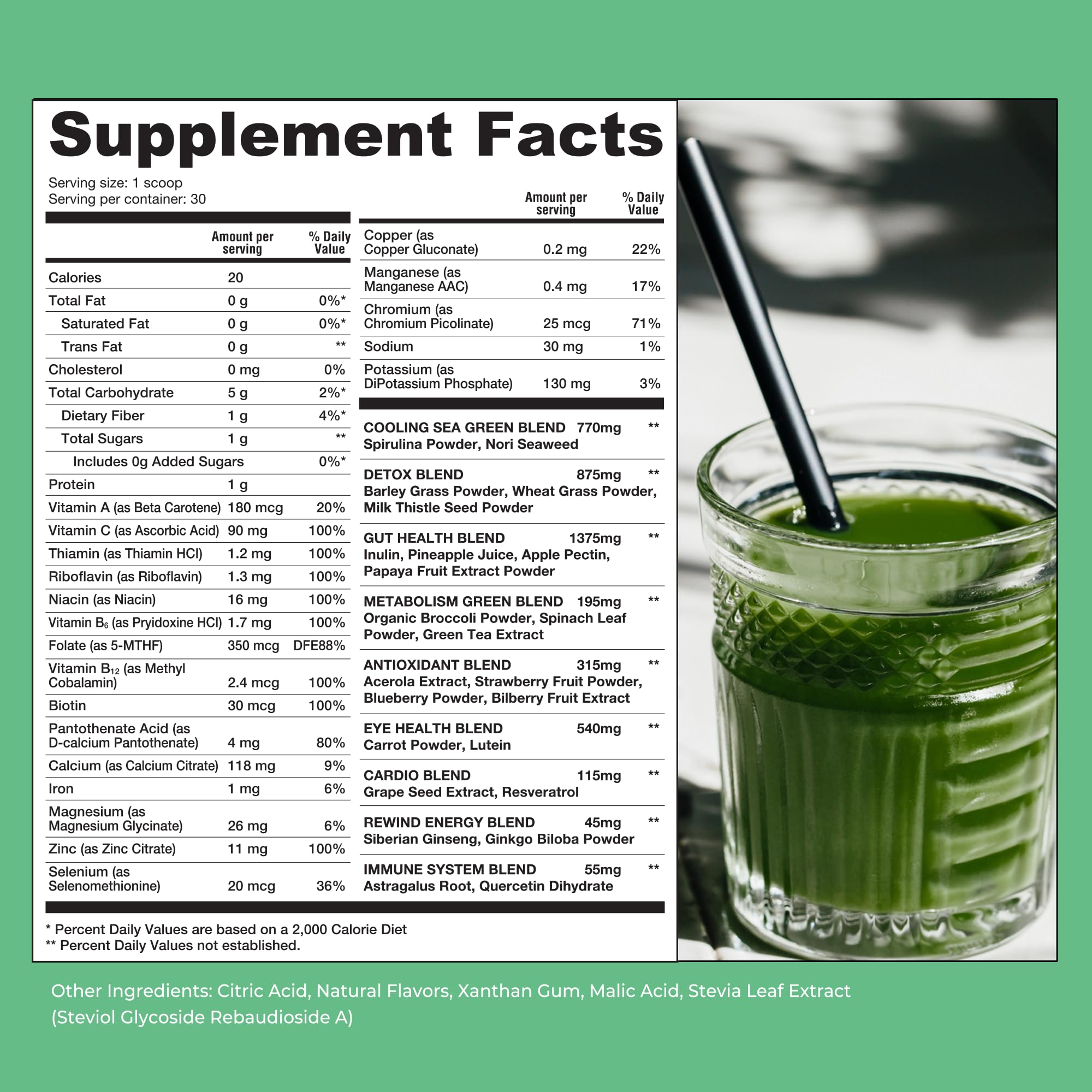 Foto 3 pulgar | Super Greens Powder Rewind Greens Sabor Cherry Delight - Venta Internacional.