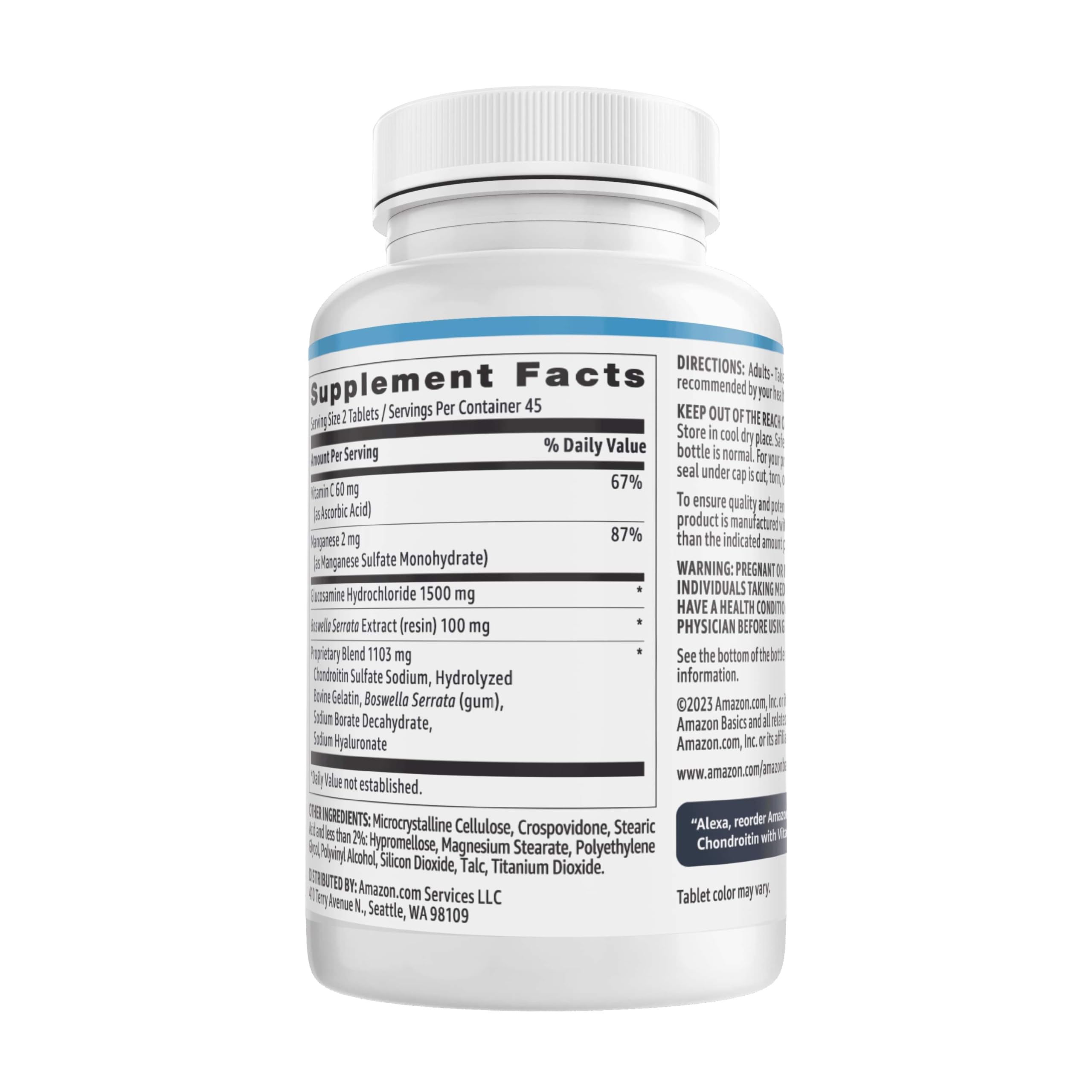 Foto 3 pulgar | Suplemento Amazon Basics De Glucosamina De 1500 Mg Con Condroitina - Venta Internacional.