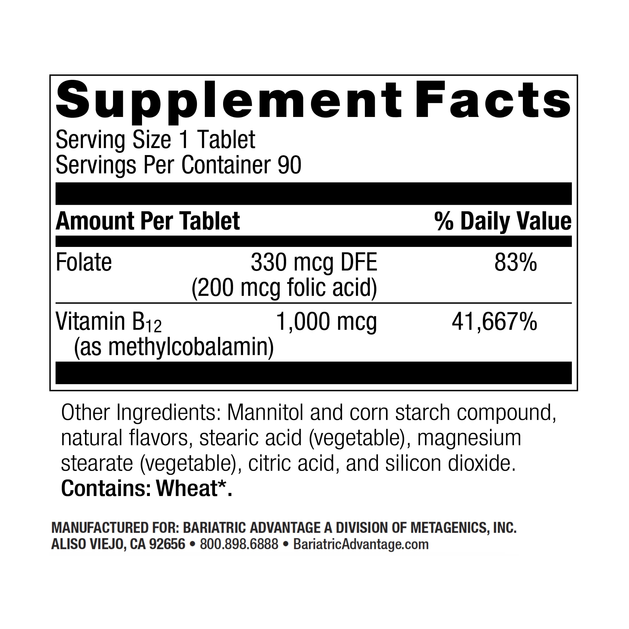 Foto 3 pulgar | Suplemento Bariatric Advantage B-12 Speedy Melts De Vitamina B12 1000 Mcg Con Ácido Fólico, 90 Tabletas - Venta