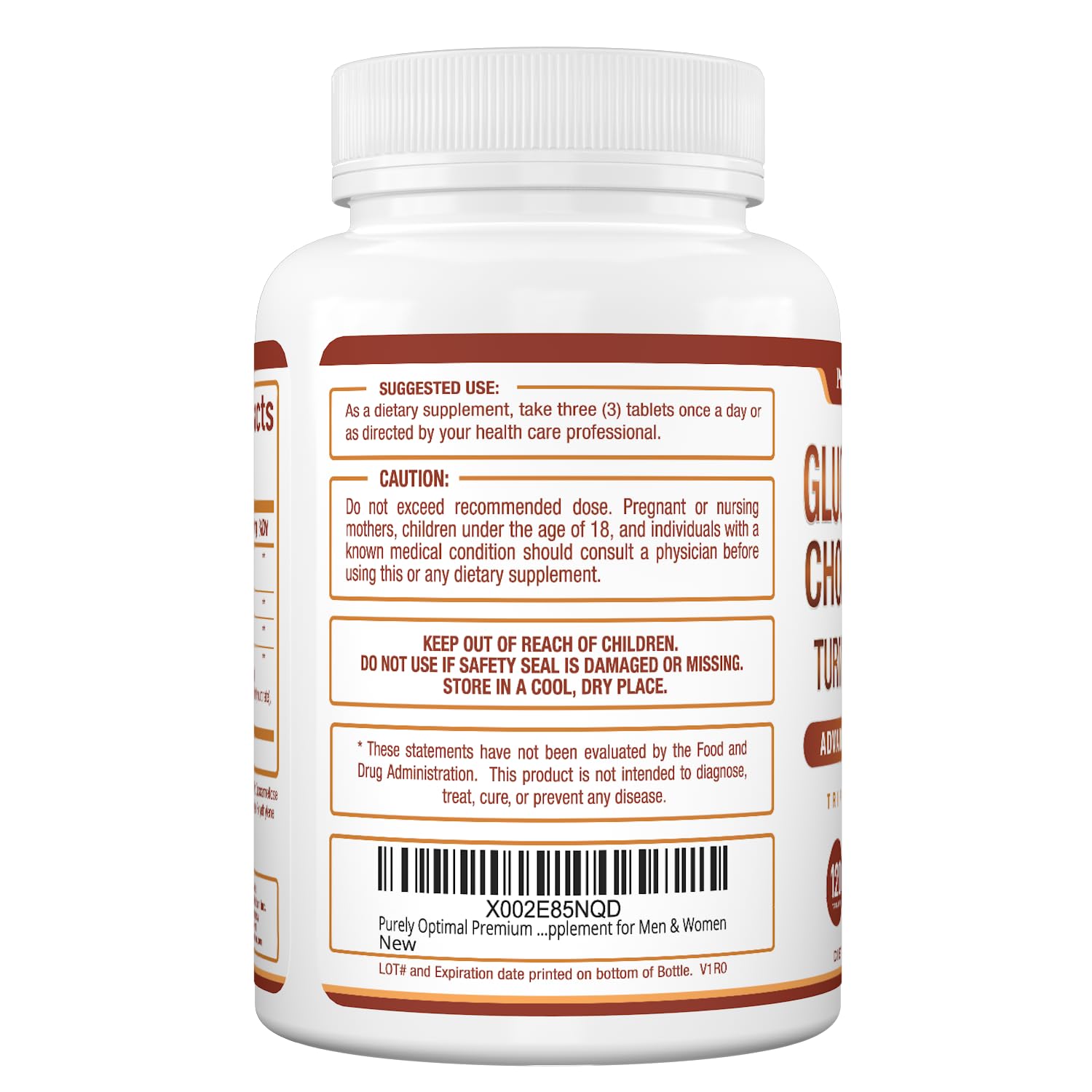 Foto 8 pulgar | Suplemento De Glucosamina Condroitina Msm De Purely Optimal 120 Tabletas - Venta Internacional.