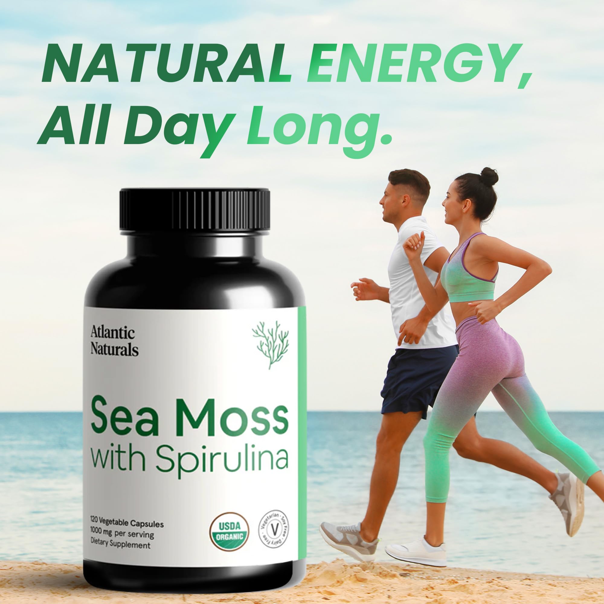 Foto 7 pulgar | Suplemento De Musgo Marino De Atlantic Naturals Con Espirulina 120 Cápsulas - Venta Internacional.