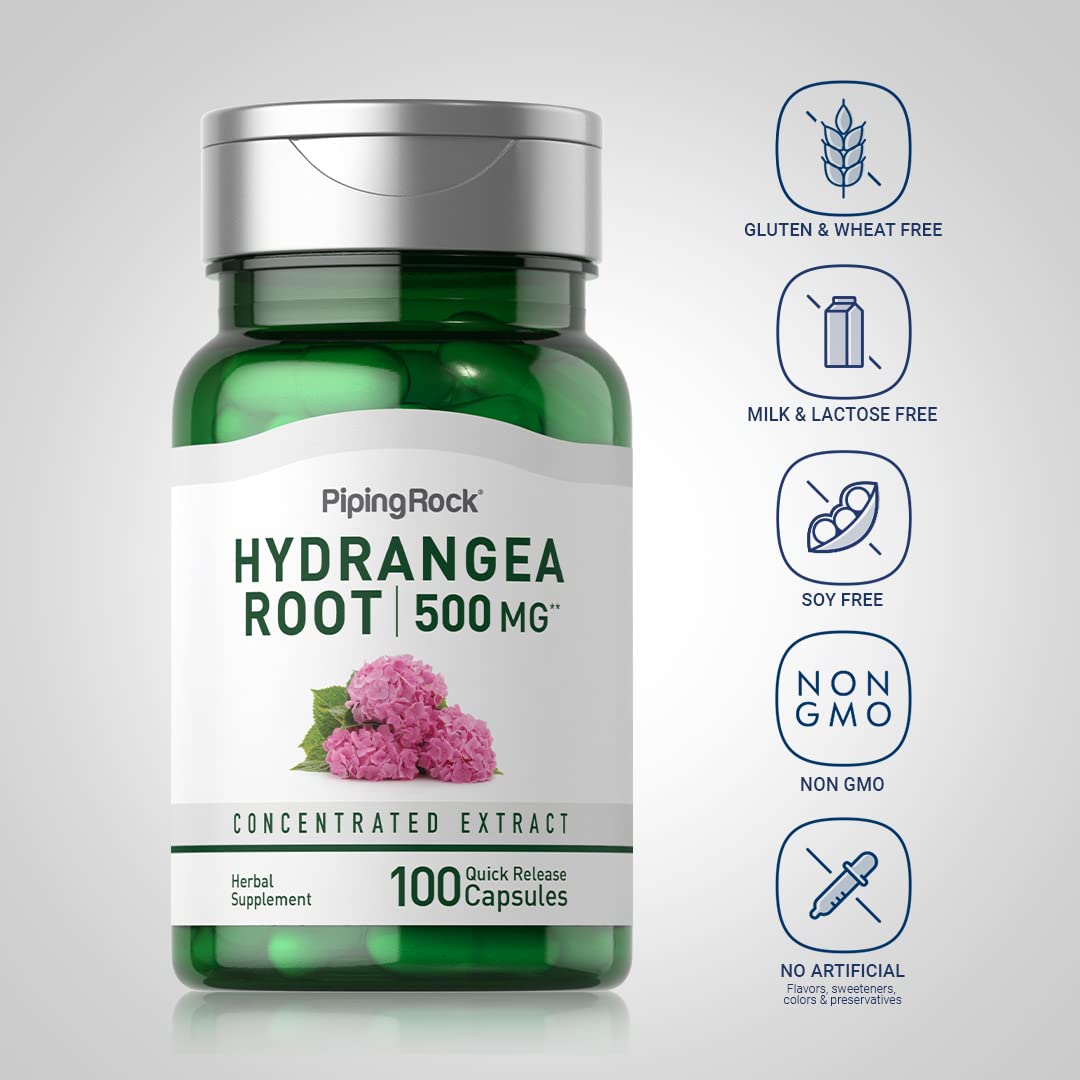 Foto 4 pulgar | Suplemento Piping Rock Hydrangea Root 500 Mg 100 Cápsulas - Venta Internacional.