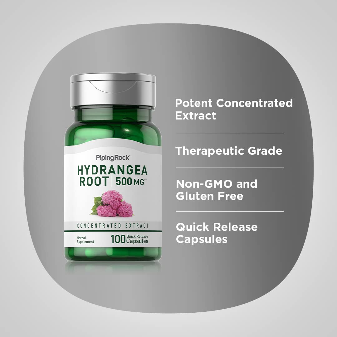 Foto 5 pulgar | Suplemento Piping Rock Hydrangea Root 500 Mg 100 Cápsulas - Venta Internacional.