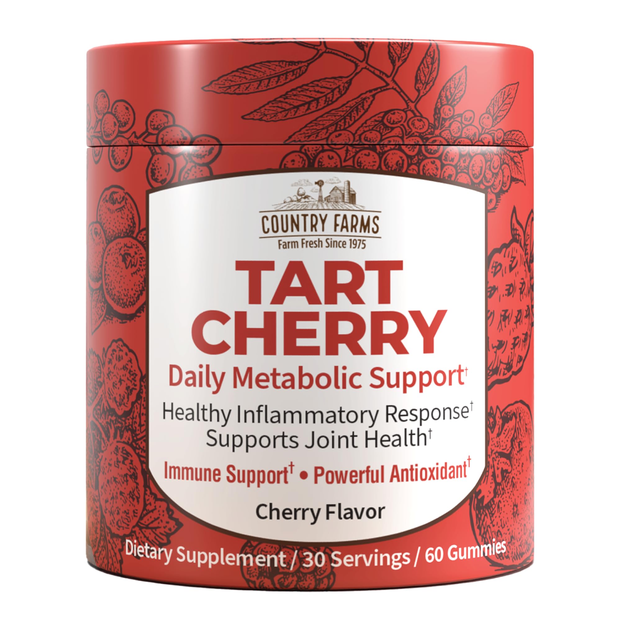 Suplemento Country Farms Tart Cherry Gummies 60 Unidades - Venta Internacional.