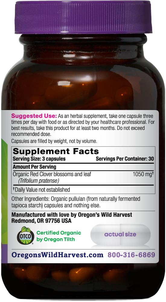 Foto 2 | Suplementos Oron's Wild Harvest Red Clover 90 Cápsulas - Venta Internacional.