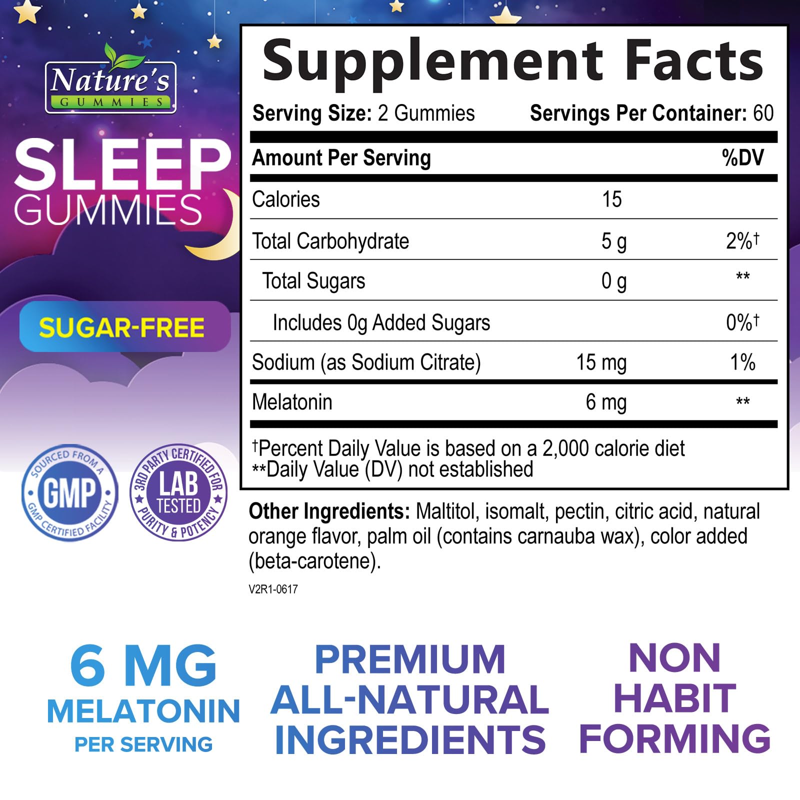 Foto 3 pulgar | Sleep Gummies Nature's Gummies Extra Strength, 6 Mg De Melatonina - Venta Internacional.