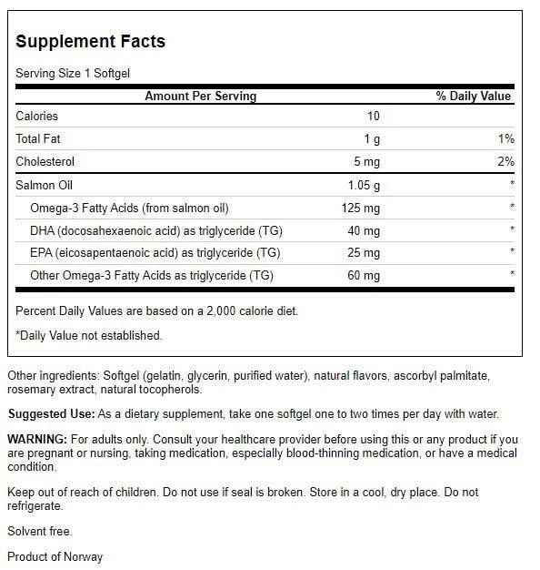 Foto 3 pulgar | Suplemento De Aceite De Salmón Virgen Swanson 1050 Mg 90 Cápsulas Blandas - Venta Internacional.