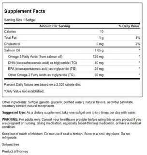 Foto 2 | Suplemento De Aceite De Salmón Virgen Swanson 1050 Mg 90 Cápsulas Blandas - Venta Internacional.