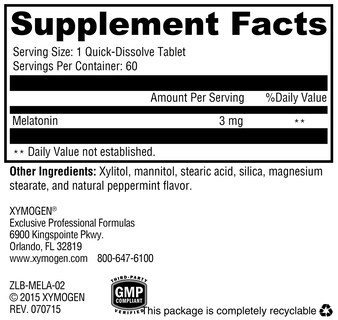 Foto 7 | Suplemento Xymogen, Melatonina, 3 Mg, Pastillas De Menta, 60 Comprimidos - Venta Internacional.