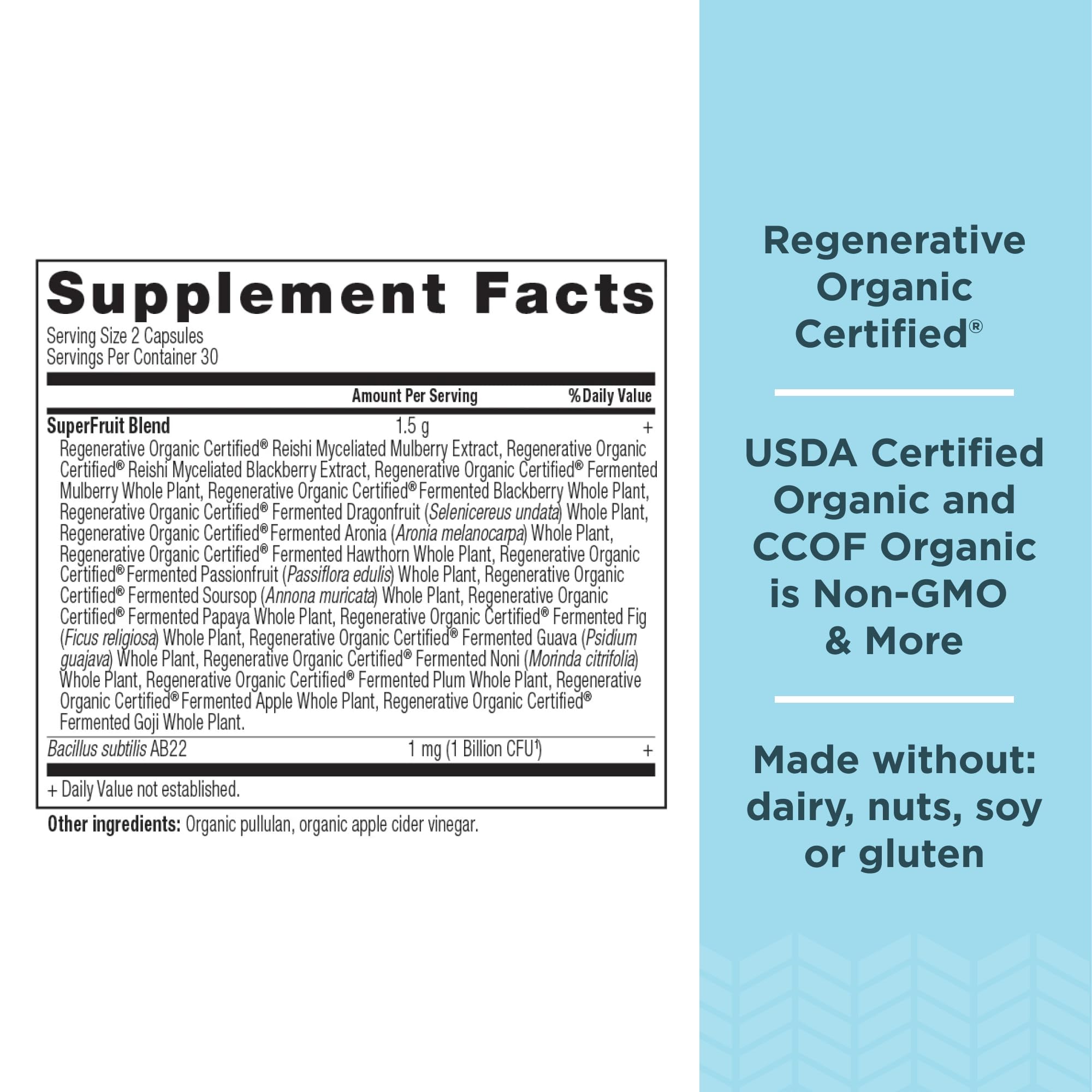 Foto 2 | Suplementos: Superfrutas Orgánicas Regenerativas De Ancient Nutrition - Venta Internacional.