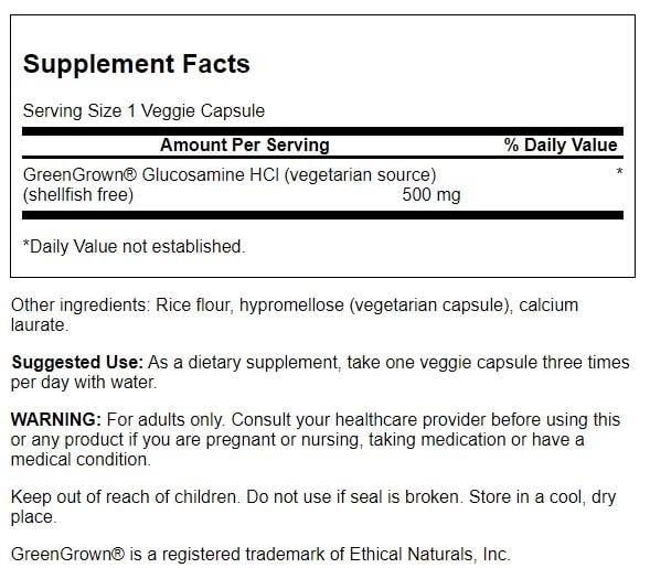 Foto 3 pulgar | Suplemento De Glucosamina Vegetariana Swanson, 500 Mg, 90 Cápsulas Vegetarianas - Venta Internacional.