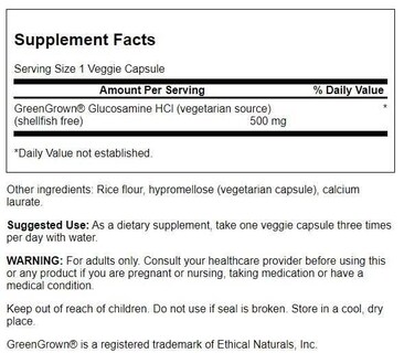 Foto 2 | Suplemento De Glucosamina Vegetariana Swanson, 500 Mg, 90 Cápsulas Vegetarianas - Venta Internacional.