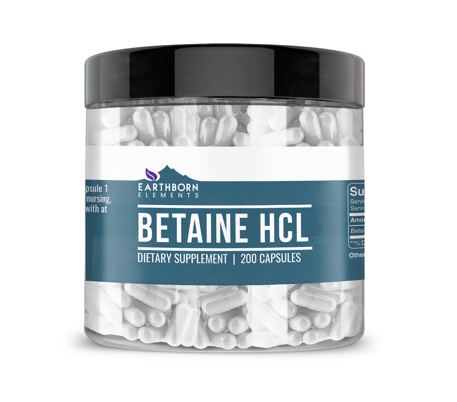 Foto 1 | Suplemento Dietético Earthborn Elements Betaine Hcl 200 Cápsulas - Venta Internacional.