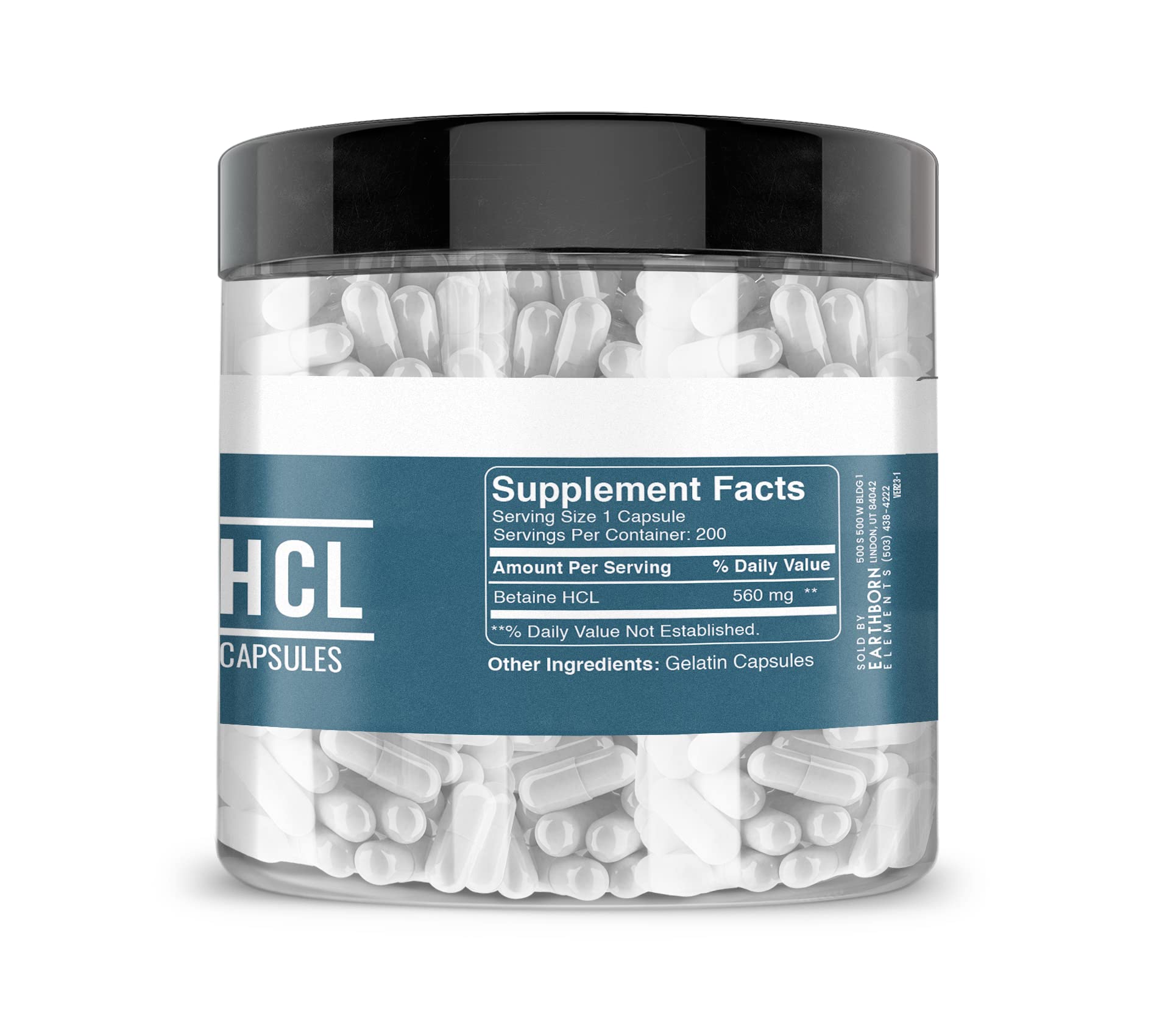 Foto 4 pulgar | Suplemento Dietético Earthborn Elements Betaine Hcl 200 Cápsulas - Venta Internacional.