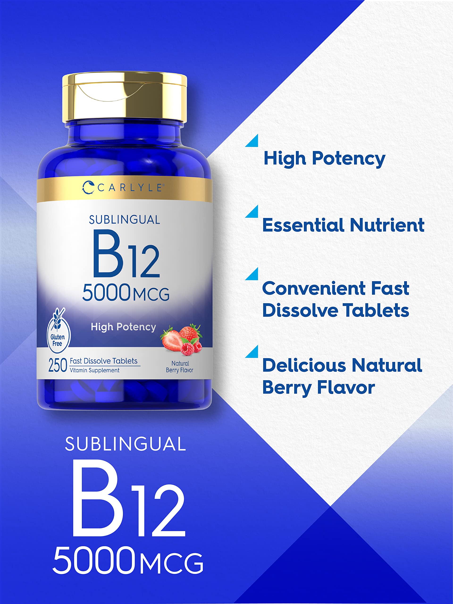 Foto 4 pulgar | Suplemento Carlyle De Vitamina B12 5000 Mcg 250 Tabletas - Venta Internacional.