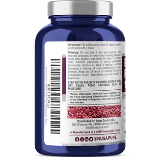 Foto 3 | Suplemento De Arroz De Levadura Roja Nusapure 1800 Mg 180 Cápsulas - Venta Internacional.