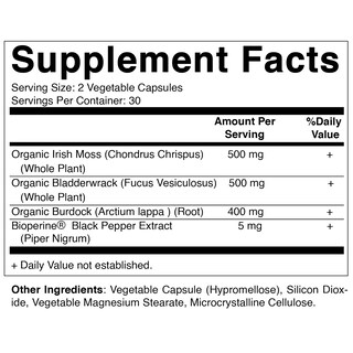 Foto 2 | Suplemento Vitamatic Organic Irish Sea Moss 120 Cápsulas - Venta Internacional.